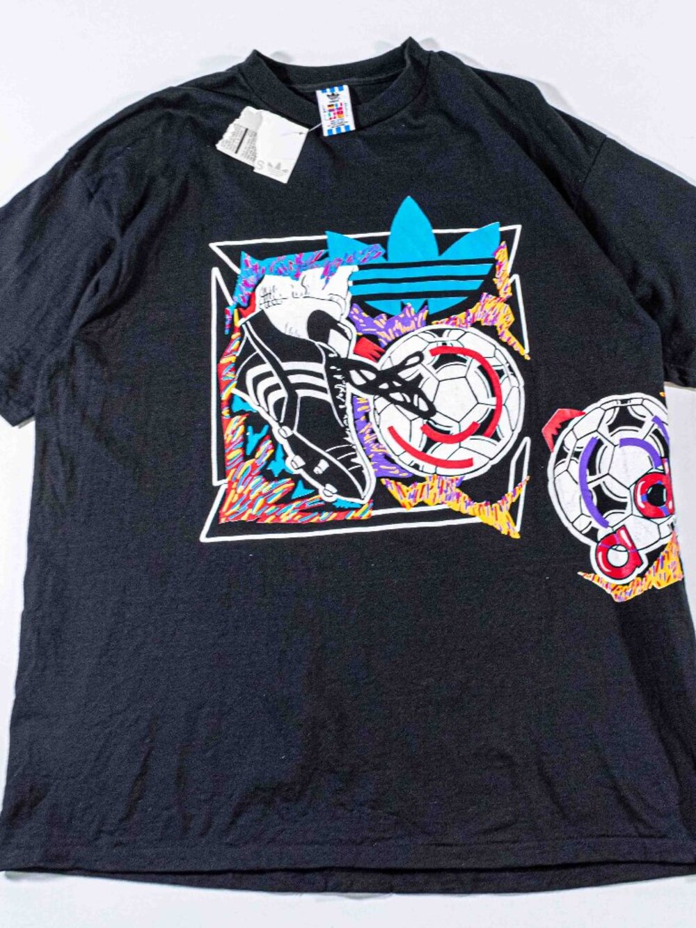 Vintage Adidas Soccer Shirt XL All Over Print T-Shirt 90s World Cup Graphic AOP